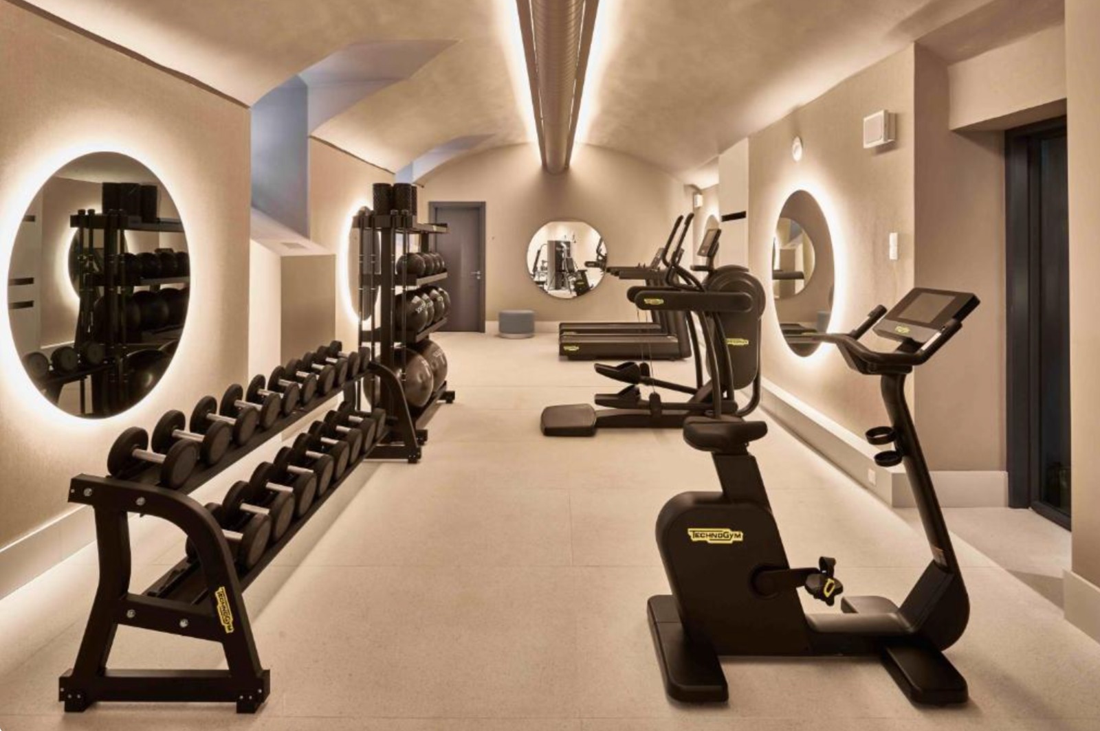 The gym, open around the clock